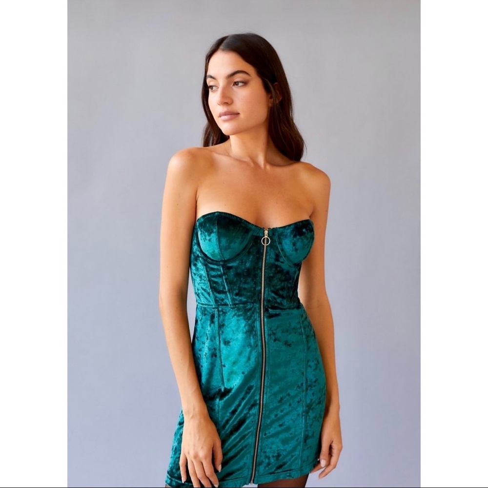 Urban Outfitters Green Bella Bustier Mini Dress (Size M)